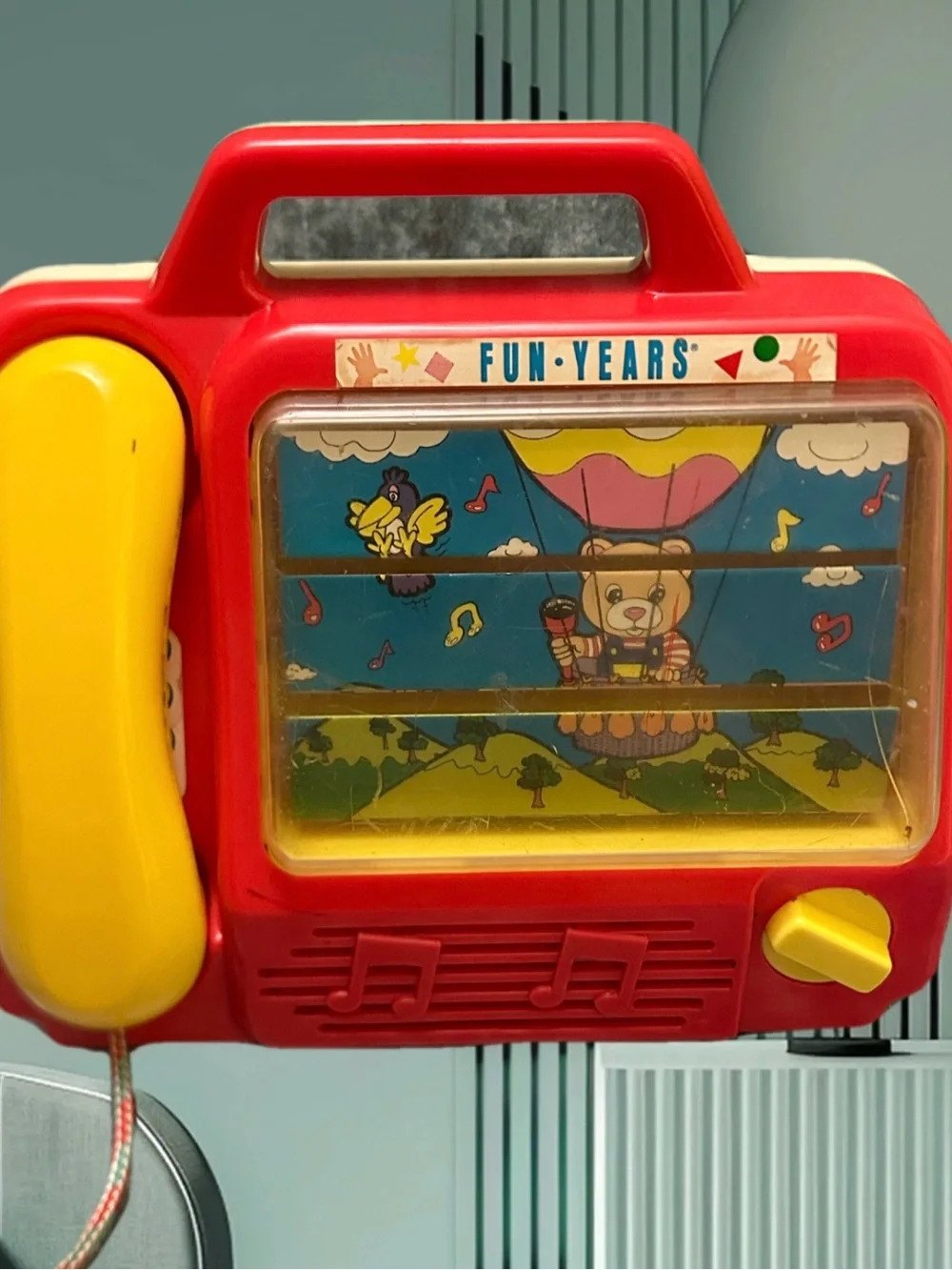 Fun-Years Red and Yellow Kids Learning Phone Toy vintage 1990